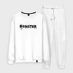 Костюм хлопковый мужской Monster black, цвет: белый