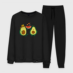 Костюм хлопковый мужской Парочка авокадо, цвет: черный