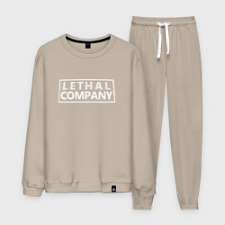 Костюм хлопковый мужской Lethal Company: Logo, цвет: миндальный