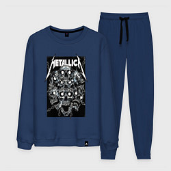 Костюм хлопковый мужской Metallica - skulls, цвет: тёмно-синий
