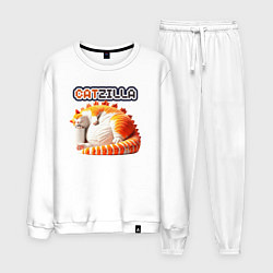 Костюм хлопковый мужской Catzilla, цвет: белый