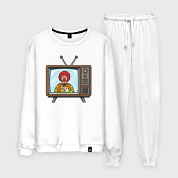 Костюм хлопковый мужской Клоунское телевидение, цвет: белый