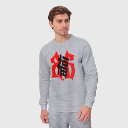 Костюм хлопковый мужской Китайский иероглиф счастье, цвет: меланж — фото 2