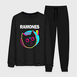 Костюм хлопковый мужской Ramones rock star cat, цвет: черный