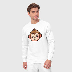 Костюм хлопковый мужской Мордочка обезьяны, цвет: белый — фото 2