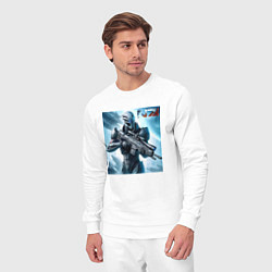 Костюм хлопковый мужской Mass Effect - N7 ai art, цвет: белый — фото 2
