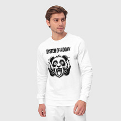 Костюм хлопковый мужской System of a Down - rock panda, цвет: белый — фото 2