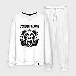 Костюм хлопковый мужской System of a Down - rock panda, цвет: белый