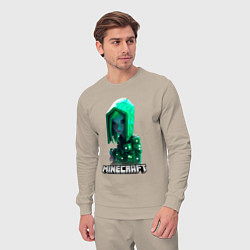Костюм хлопковый мужской Minecraft зеленая девушка, цвет: миндальный — фото 2