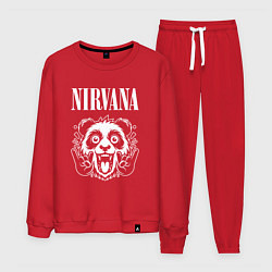 Костюм хлопковый мужской Nirvana rock panda, цвет: красный