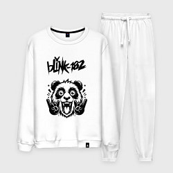 Костюм хлопковый мужской Blink 182 - rock panda, цвет: белый