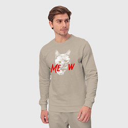 Костюм хлопковый мужской Meow kitty, цвет: миндальный — фото 2