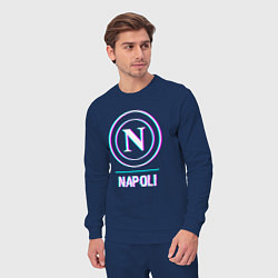 Костюм хлопковый мужской Napoli FC в стиле glitch, цвет: тёмно-синий — фото 2