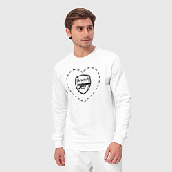 Костюм хлопковый мужской Лого Arsenal в сердечке, цвет: белый — фото 2