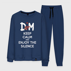 Костюм хлопковый мужской DM keep calm and enjoy the silence, цвет: тёмно-синий