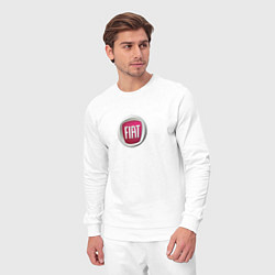 Костюм хлопковый мужской FIAT sport auto logo, цвет: белый — фото 2