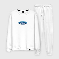 Костюм хлопковый мужской FORD авто спорт лого, цвет: белый
