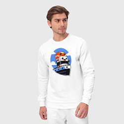 Костюм хлопковый мужской Вкусная суши-любовь на Титанике, цвет: белый — фото 2