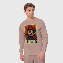 Костюм хлопковый мужской Jump Mario, цвет: пыльно-розовый — фото 2