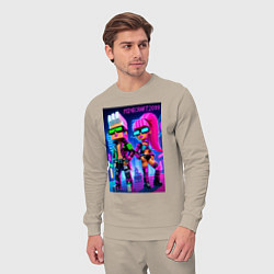 Костюм хлопковый мужской Barbie and Ken - Minecraft 2099 ai art collaborati, цвет: миндальный — фото 2