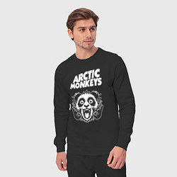 Костюм хлопковый мужской Arctic Monkeys rock panda, цвет: черный — фото 2