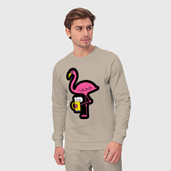 Костюм хлопковый мужской Фламинго и пивко, цвет: миндальный — фото 2
