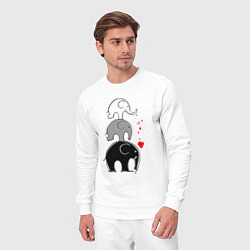 Костюм хлопковый мужской Милые слоники, цвет: белый — фото 2