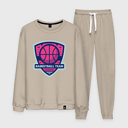Костюм хлопковый мужской Баскетбольная командная лига, цвет: миндальный