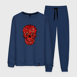 Мужской костюм Red decorative skull