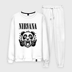 Костюм хлопковый мужской Nirvana - rock panda, цвет: белый