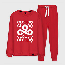 Костюм хлопковый мужской Cloud9 - in logo, цвет: красный