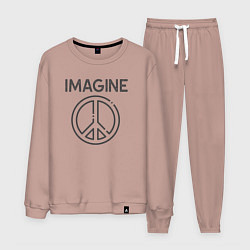 Костюм хлопковый мужской Peace imagine, цвет: пыльно-розовый