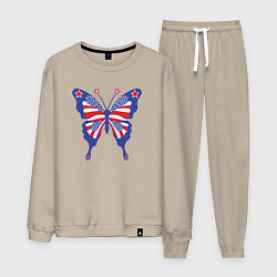 Костюм хлопковый мужской USA butterfly, цвет: миндальный
