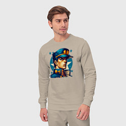 Костюм хлопковый мужской Jojo - Jotaro Kujo ai art, цвет: миндальный — фото 2