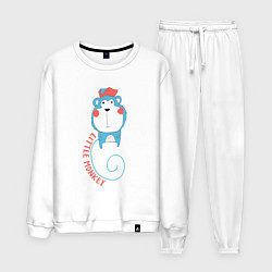 Костюм хлопковый мужской Little monkey, цвет: белый