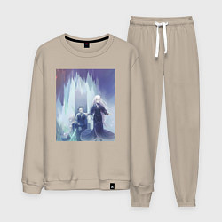 Костюм хлопковый мужской Жизнь с нуля в альтернативном мире, цвет: миндальный