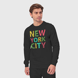 Костюм хлопковый мужской New York city colors, цвет: черный — фото 2