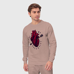 Костюм хлопковый мужской Be my valentine, цвет: пыльно-розовый — фото 2