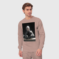 Костюм хлопковый мужской Человек-бензопила Кига Демон Голода, цвет: пыльно-розовый — фото 2