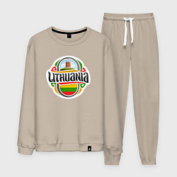 Костюм хлопковый мужской Lithuania, цвет: миндальный