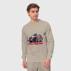Костюм хлопковый мужской Fire fighter, цвет: миндальный — фото 2