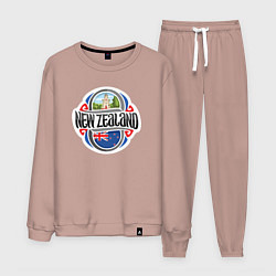 Костюм хлопковый мужской Новая Зеландия, цвет: пыльно-розовый