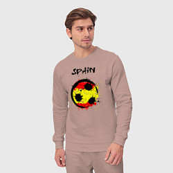 Костюм хлопковый мужской Football Spain, цвет: пыльно-розовый — фото 2