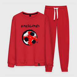 Костюм хлопковый мужской Football England, цвет: красный