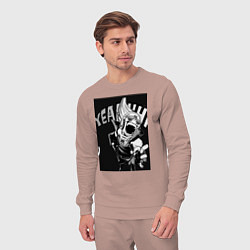 Костюм хлопковый мужской Моя геройская академия комментатор, цвет: пыльно-розовый — фото 2