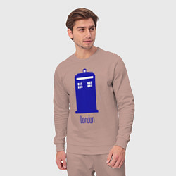 Костюм хлопковый мужской Tardis - London, цвет: пыльно-розовый — фото 2