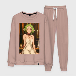 Костюм хлопковый мужской Реинкарнация безработного Сильфиетта вечернее плат, цвет: пыльно-розовый