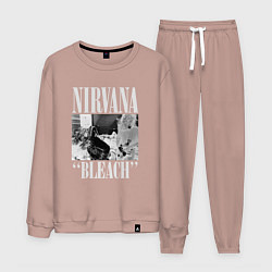 Костюм хлопковый мужской Nirvana bleach black album, цвет: пыльно-розовый