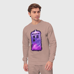 Костюм хлопковый мужской Violet tardis, цвет: пыльно-розовый — фото 2