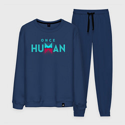 Костюм хлопковый мужской Once human logo, цвет: тёмно-синий